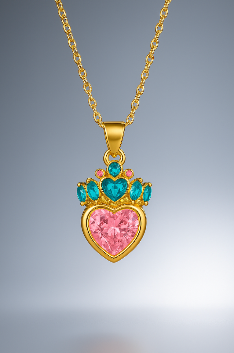 Royal Crown Heart Necklace