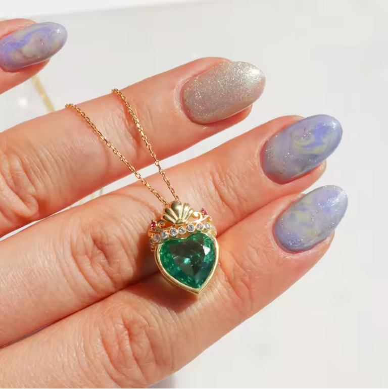 Royal Crown Heart Necklace