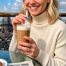 Butterfly Glass Straw